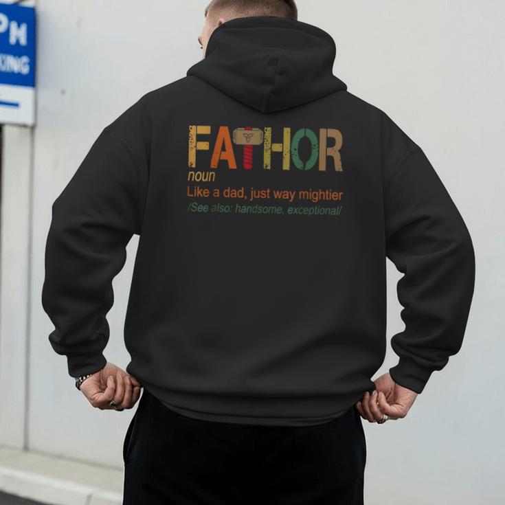 FA-Thor Like Dad Just Way Mightier Hero Fathers Day Small Men's Hoodie Back Print