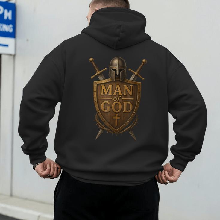 Faithful Warrior Man Of God Christian Men Knight Armor Dad Men's Hoodie Back Print