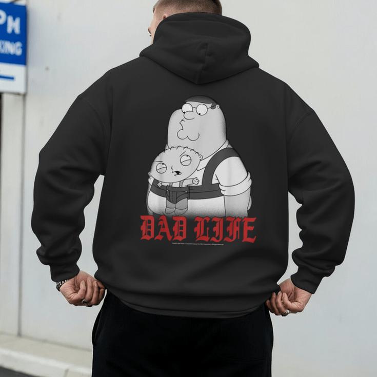 Family Guy Peter Stewie Dad Life Distressed Big Chest Logo Men's Hoodie Back Print