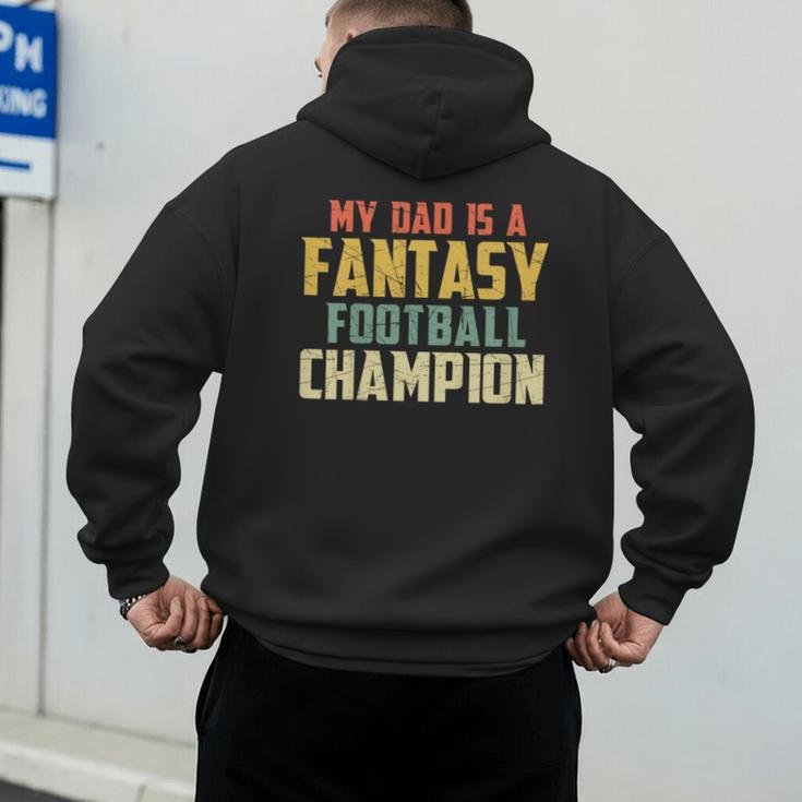 Fantasy Football Dad Champion Vintage Draft Party Men's Hoodie Back Print