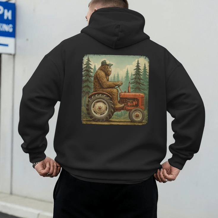 Farmer Men Tractor Rancher Farm Dad Distressed Men's Hoodie Back Print