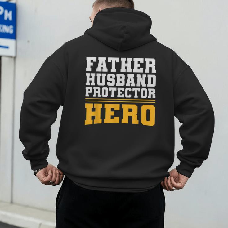 FATHER HUSBAND PROTECTOR HERO Dad Daddy Fathers Day Men's Hoodie Back Print FATHER HUSBAND PROTECTOR HERO Dad Daddy Fathers Day Men's Hoodie Back Print