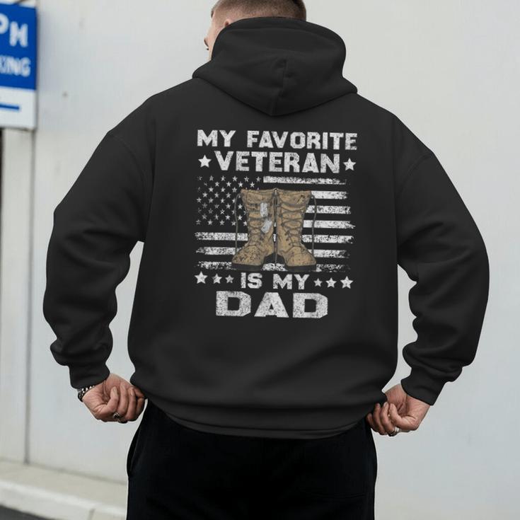 Father Veterans Day My Favorite Veteran Is My Dad For Kids Men's Hoodie Back Print