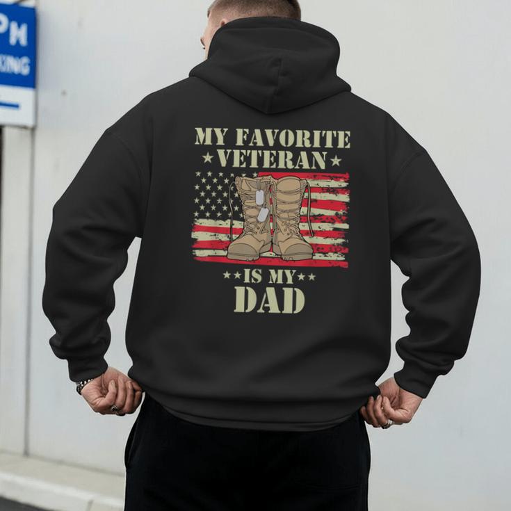 Father Veterans Day My Favorite Veteran Is My Dad Proud Kids Men's Hoodie Back Print