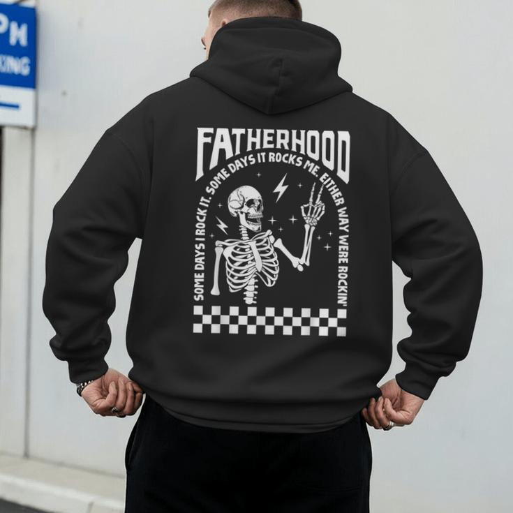Fatherhood Dad Tour Some Days I Rock It Happy Father's Day Men's Hoodie Back Print