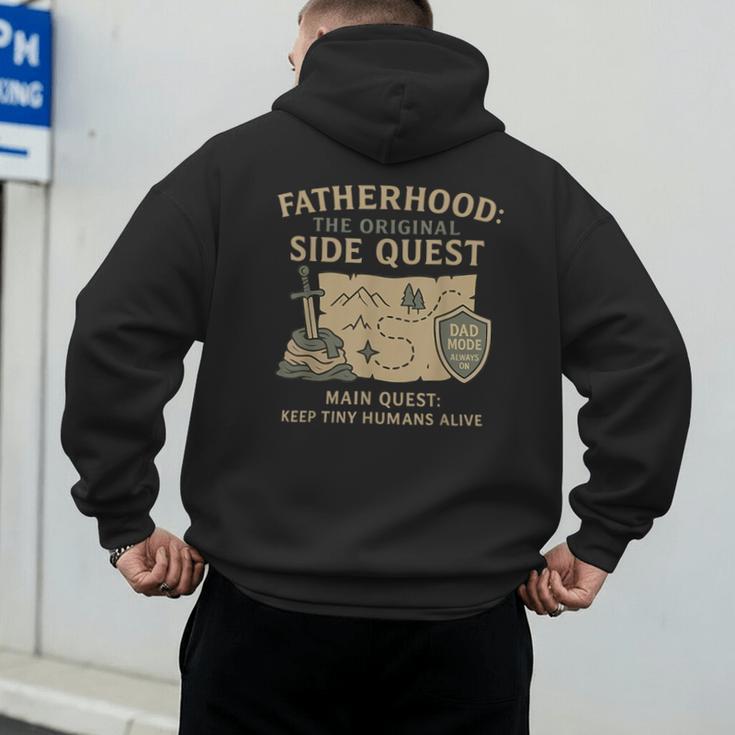 Fatherhood The Original Side Quest Dad Mode Men's Hoodie Back Print