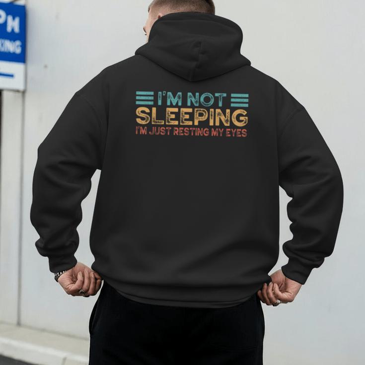 Fathers Dad Joke I'm Not Sleeping I'm Just Resting My Eyes Men's Hoodie Back Print Fathers Dad Joke I'm Not Sleeping I'm Just Resting My Eyes Men's Hoodie Back Print