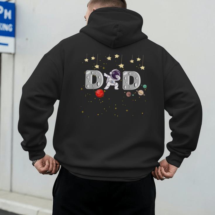 Father's Day Dad Astronaut Space Birthday Planets Daddy Men's Hoodie Back Print