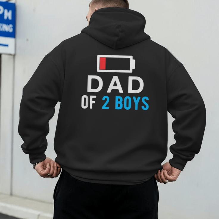 Father's Day Tee Dad Of 2 Boys Man Idea Men's Hoodie Back Print