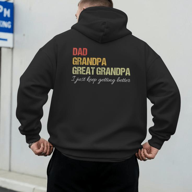 Fathers Day From Wife Son Kids Dad Grandpa Great Grandpa Men's Hoodie Back Print