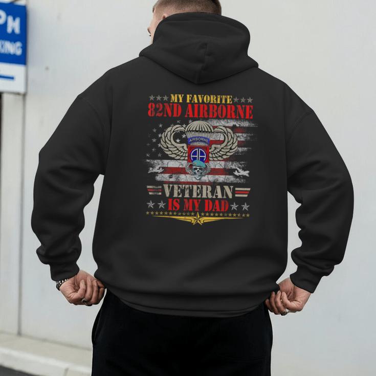 My Favorite 82nd Airborne Is My Dad Veteran Father's Day Men's Hoodie Back Print