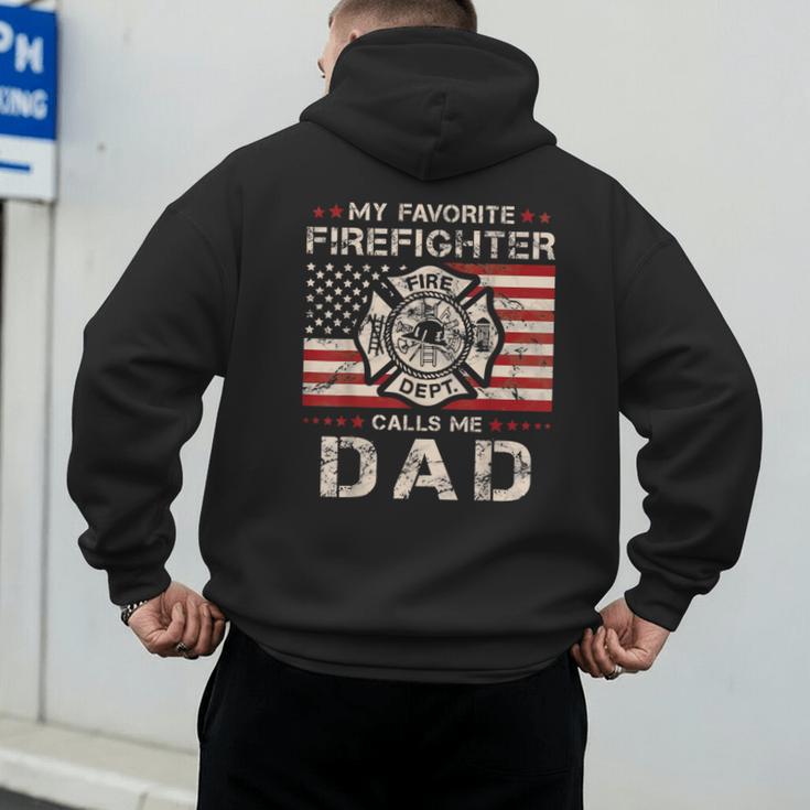 My Favorite Firefighter Calls Me Dad Fireman Father Saying Men's Hoodie Back Print My Favorite Firefighter Calls Me Dad Fireman Father Saying Men's Hoodie Back Print