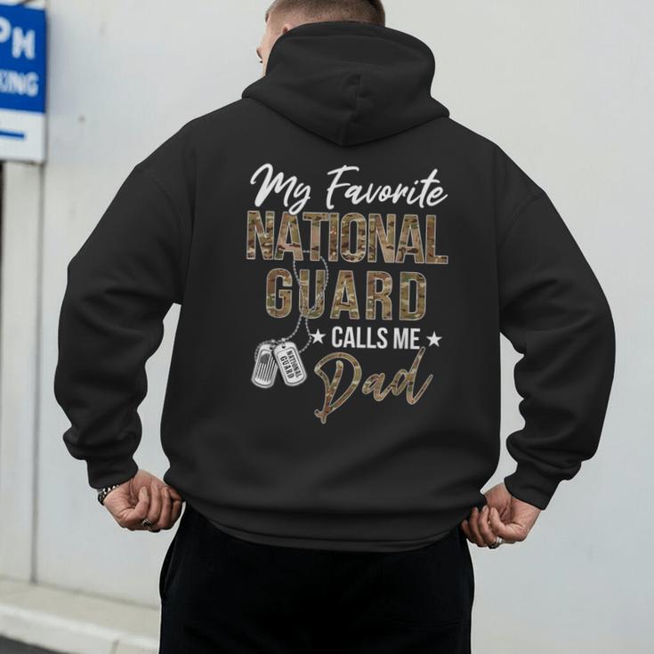 My Favorite National Guard Calls Me Dad Military Family Men's Hoodie Back Print