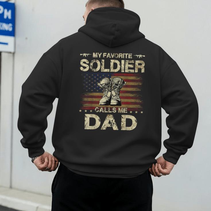 My Favorite Solider Calls Me Dad Proud Army Dad Men's Hoodie Back Print