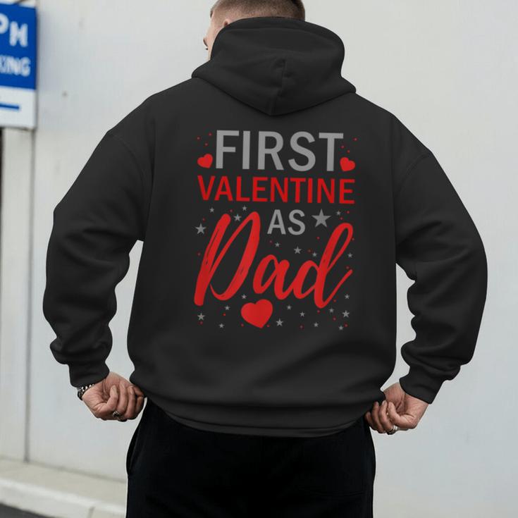 My First Valentine As Dad 2025 For a Proud New Father Men's Hoodie Back Print