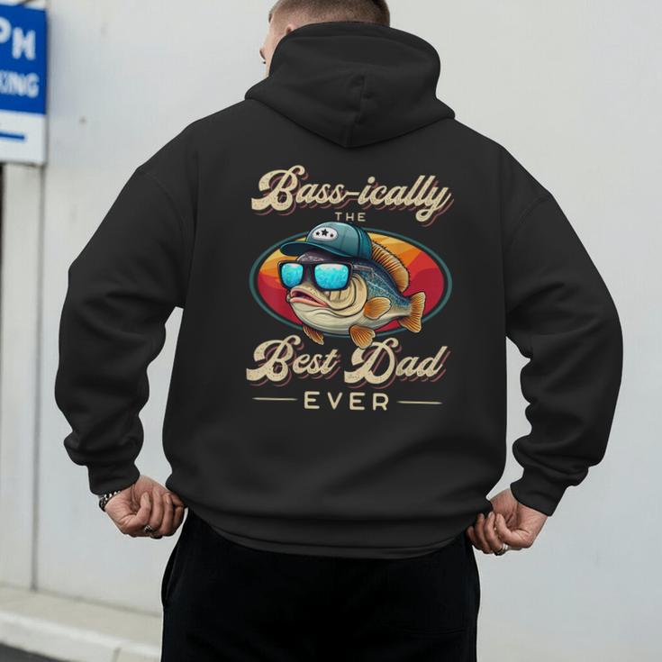 Fishing Father's Day Dad Fisherman Birthday Graphic Men's Hoodie Back Print