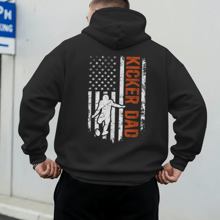 Football Kicker Dad Of A Football Kicker Father US Flag Men's Hoodie Back Print