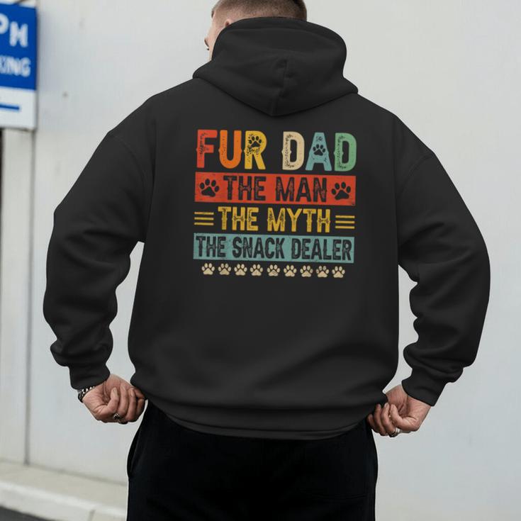 Fur Dad Man Myth Snack Dealer Paw Cat Dog Father's Day Men's Hoodie Back Print