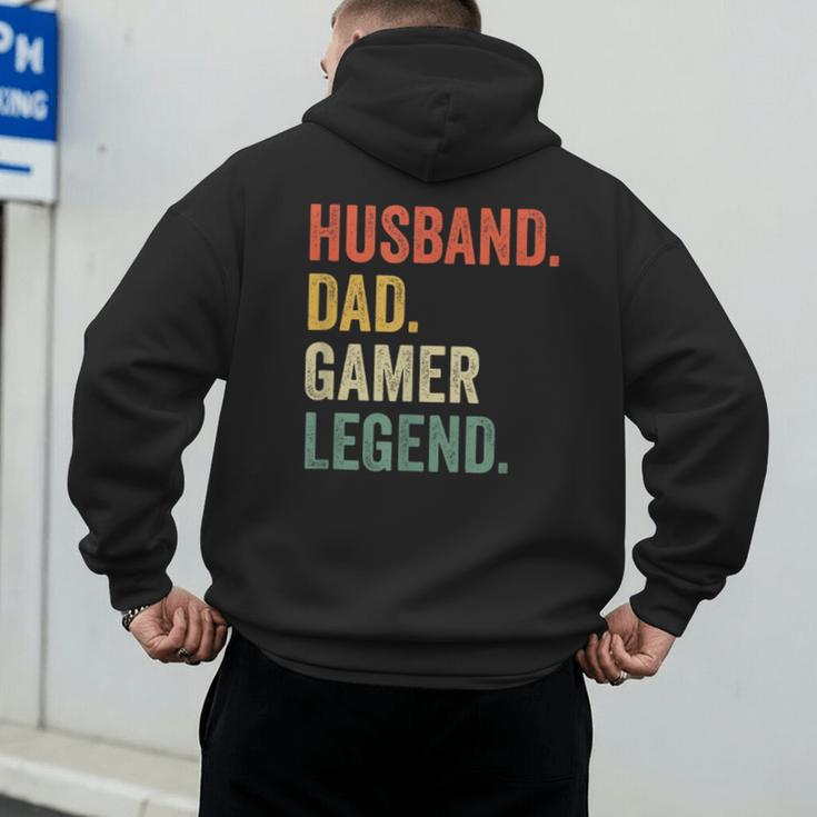 Gamer Husband Dad Video Game Legend Father's Day Men's Hoodie Back Print