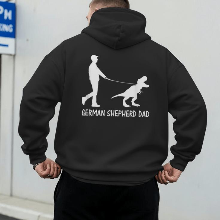 German Shepherd Dad Dinosaur GSD Owners Father's Day Men's Hoodie Back Print German Shepherd Dad Dinosaur GSD Owners Father's Day Men's Hoodie Back Print