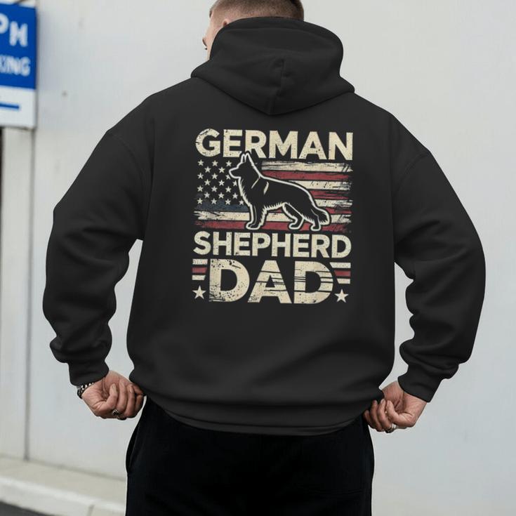 German Shepherd Dad Shirt American Flag German Shepherds Men's Hoodie Back Print