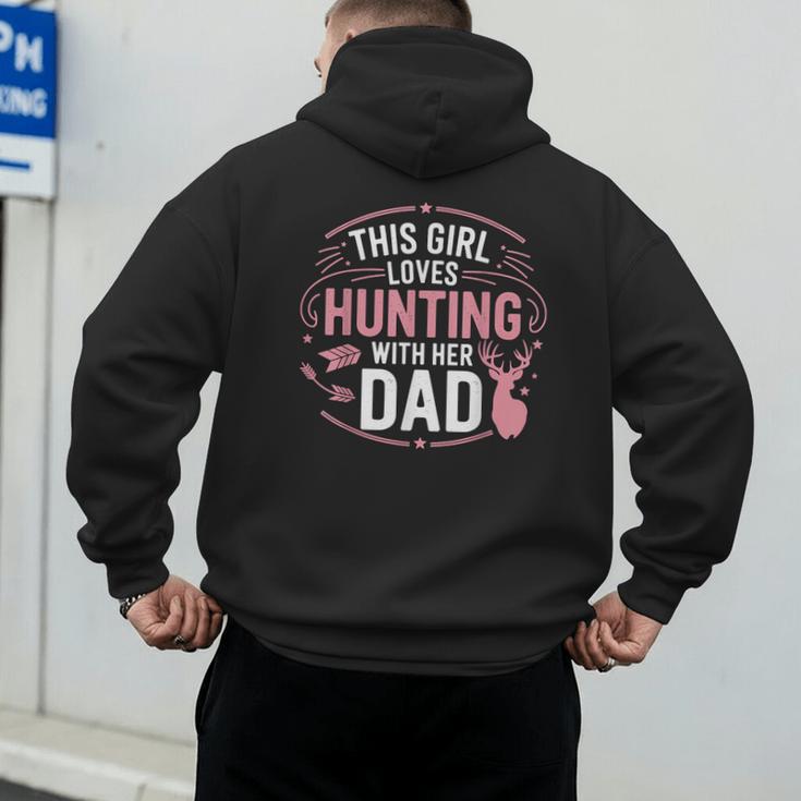 This Girl Loves Hunting With Her Dad Pink Deer Hunter Men's Hoodie Back Print