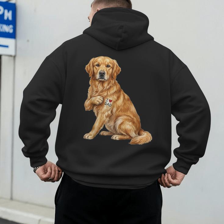 Golden Retriever I Love Dad Dog Dad Father's Day Men's Hoodie Back Print