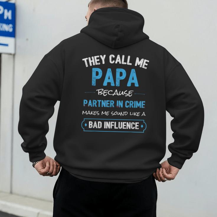 Grandpa Papa Partner In Crime Dad Men's Hoodie Back Print