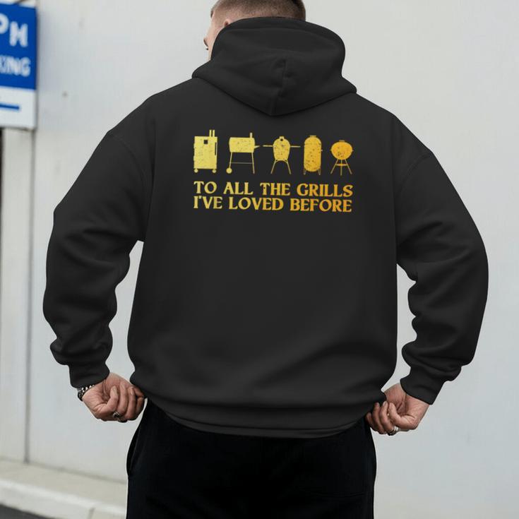 Grilling Art For Men Dad Barbecue Meat Smoking BBQ Men's Hoodie Back Print Grilling Art For Men Dad Barbecue Meat Smoking BBQ Men's Hoodie Back Print