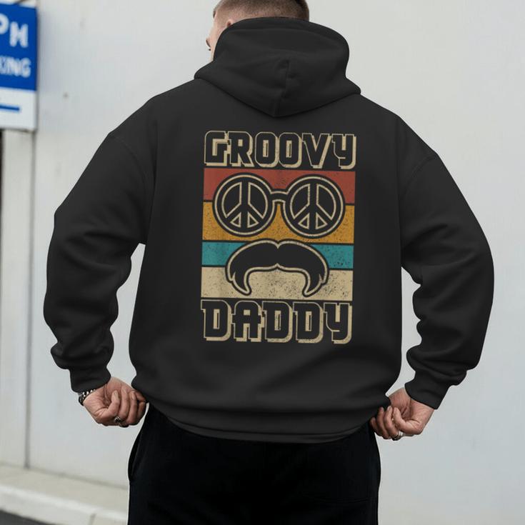 Groovy Daddy 60s Outfit 70s Themed Party Costume Dad Hippie Men's Hoodie Back Print Groovy Daddy 60s Outfit 70s Themed Party Costume Dad Hippie Men's Hoodie Back Print