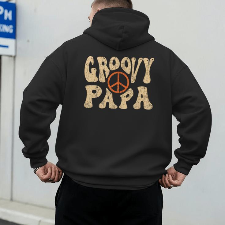 Groovy Papa 70s Aesthetic Nostalgia 1970's Retro Dad Men's Hoodie Back Print