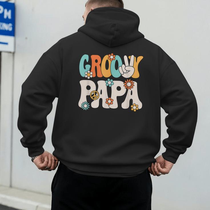Groovy Papa Dad Retro Hippie 60s 70s Party Outfit Men Men's Hoodie Back Print