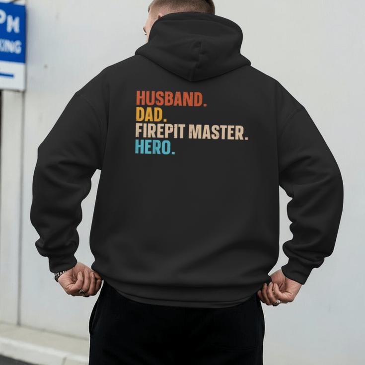 Husband Dad Firepit Master Hero Men's Hoodie Back Print