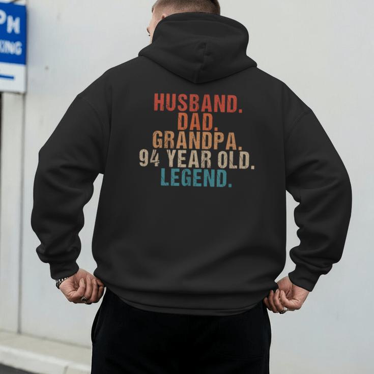 Husband Dad Grandpa 94 Year Old Legend 94th Bday Men Men's Hoodie Back Print