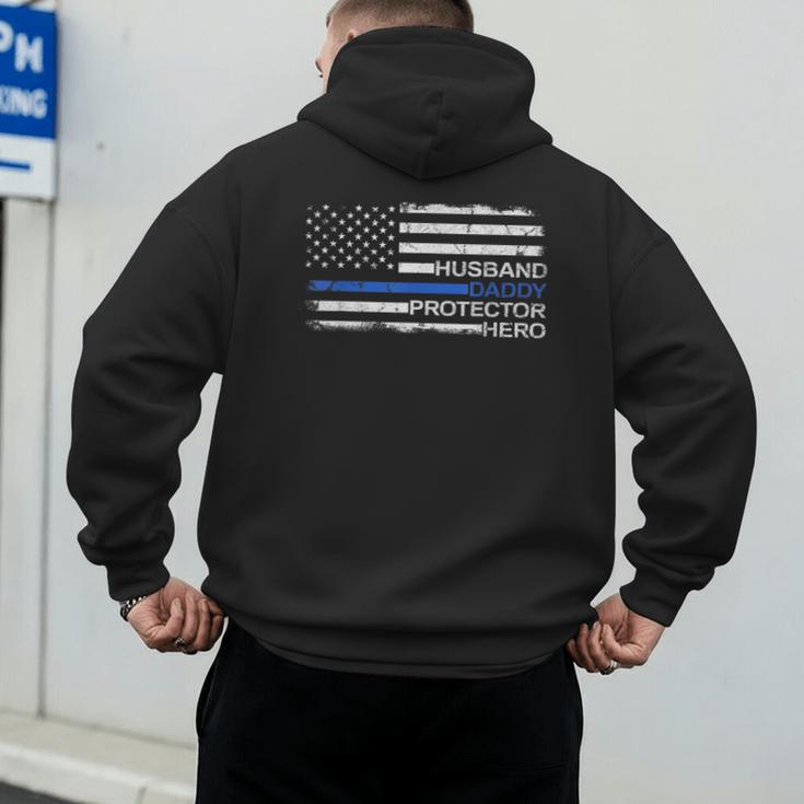 Husband Daddy Protector Hero Police Officer Father Dad Men's Hoodie Back Print Husband Daddy Protector Hero Police Officer Father Dad Men's Hoodie Back Print