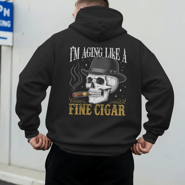 I'm Aging Like a Fine Cigar Skull Dad Retro Adult Men's Hoodie Back Print
