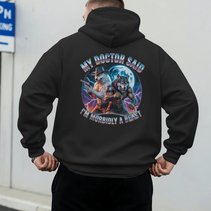 I'm A Beast Alpha Man Alpha Wolves Jokes Dad Papa Alpha Wolf Men's Hoodie Back Print I'm A Beast Alpha Man Alpha Wolves Jokes Dad Papa Alpha Wolf Men's Hoodie Back Print