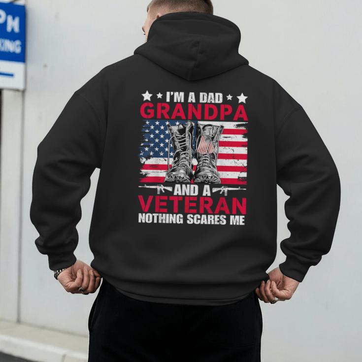 I'm A Dad Grandpa And Veteran Papa Grandpa Fathers Day Men Men's Hoodie Back Print