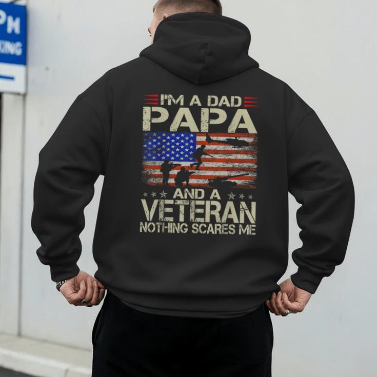 I'm A Dad Papa And Veteran Retro Dad Papa Grandpa Men's Hoodie Back Print I'm A Dad Papa And Veteran Retro Dad Papa Grandpa Men's Hoodie Back Print