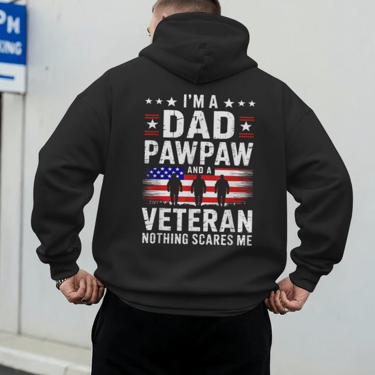 I'm A Dad Pawpaw And A Veteran Shirt Men Grandpa Fathers Day Men's Hoodie Back Print