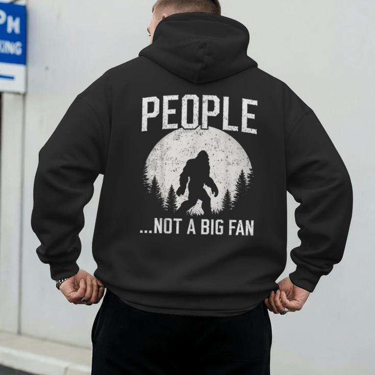 Introvert Bigfoot People Not A Big Fan Dad Joke Men's Hoodie Back Print