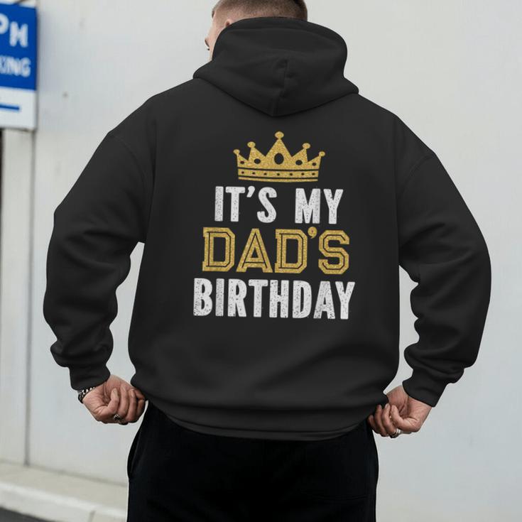 It's My Dad's Birthday Party Family Matching Small Men's Hoodie Back Print