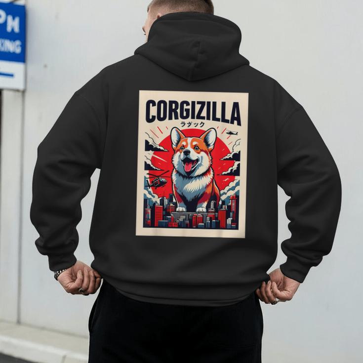 Japanese Art Corgi Dog Mom Dad Men's Hoodie Back Print