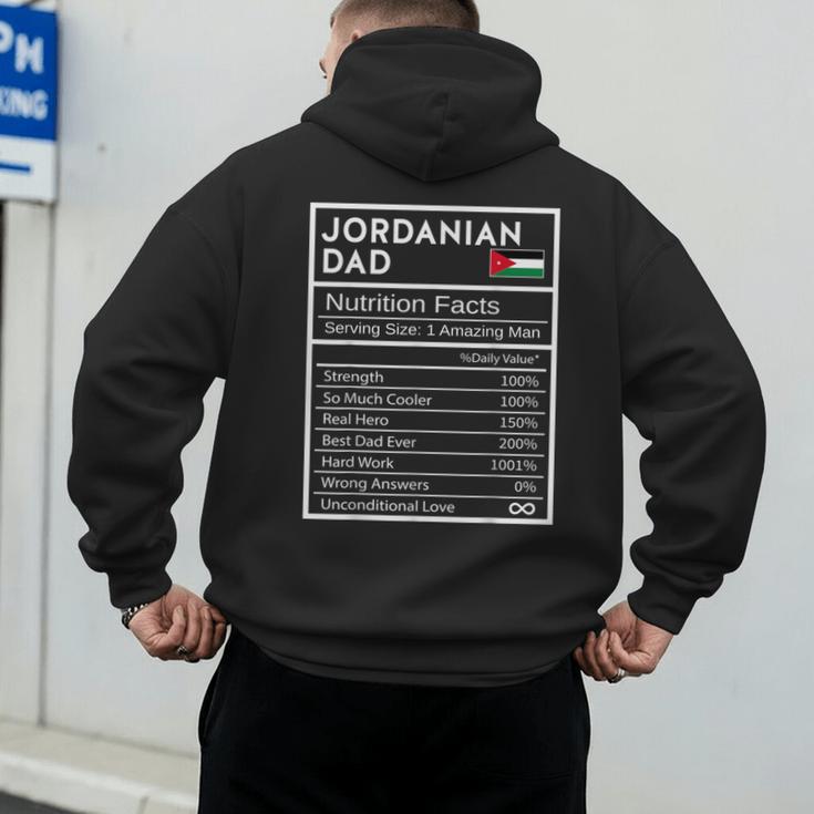 Jordanian Dad Nutrition Facts National Pride For Dad Men's Hoodie Back Print