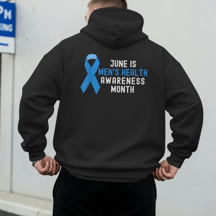 June Is Men’s Health Awareness Month Ribbon For Dad Grandpa Men's Hoodie Back Print
