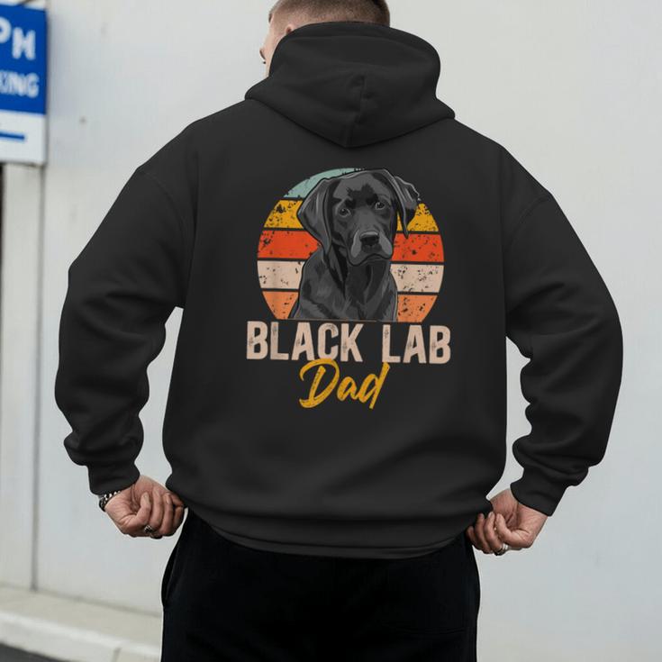 Lab Dad Retro Black Labrador Owner Men's Hoodie Back Print