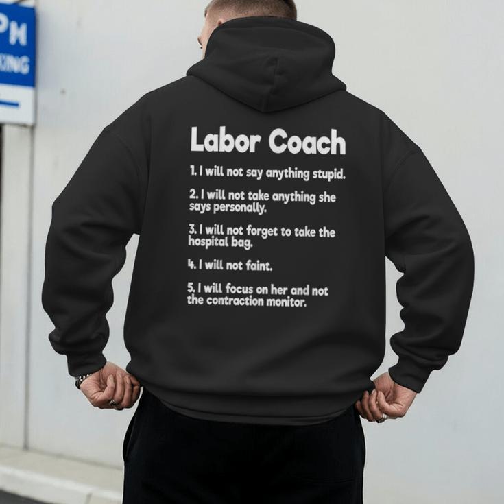 Labor Coach Expecting Dad Rules Papa Baby Men's Hoodie Back Print