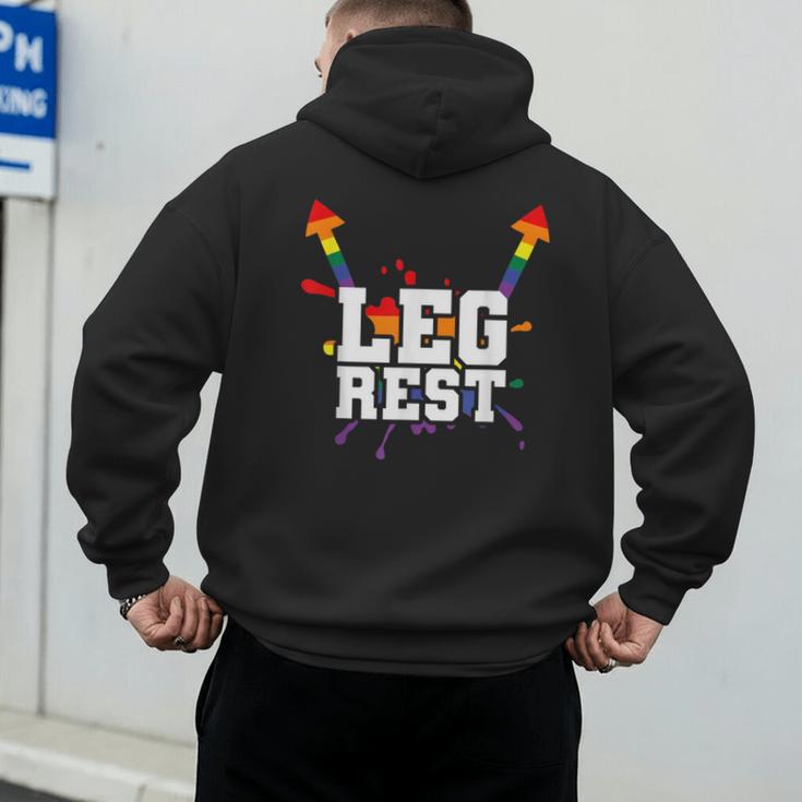 Leg Rest Naughty Dad Joke Vagitarian Lesbian Men's Hoodie Back Print