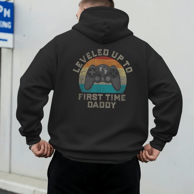 I Leveled Up To First Time Daddy Soon To Be Dad Men's Hoodie Back Print