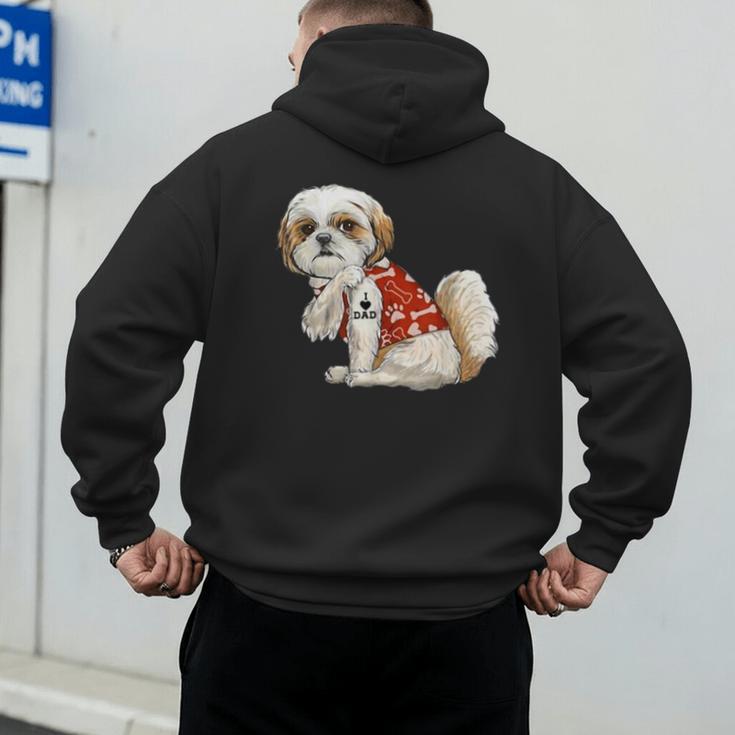 I Love Dad Tattoo Shih Tzu Dad Father's Day Men's Hoodie Back Print I Love Dad Tattoo Shih Tzu Dad Father's Day Men's Hoodie Back Print